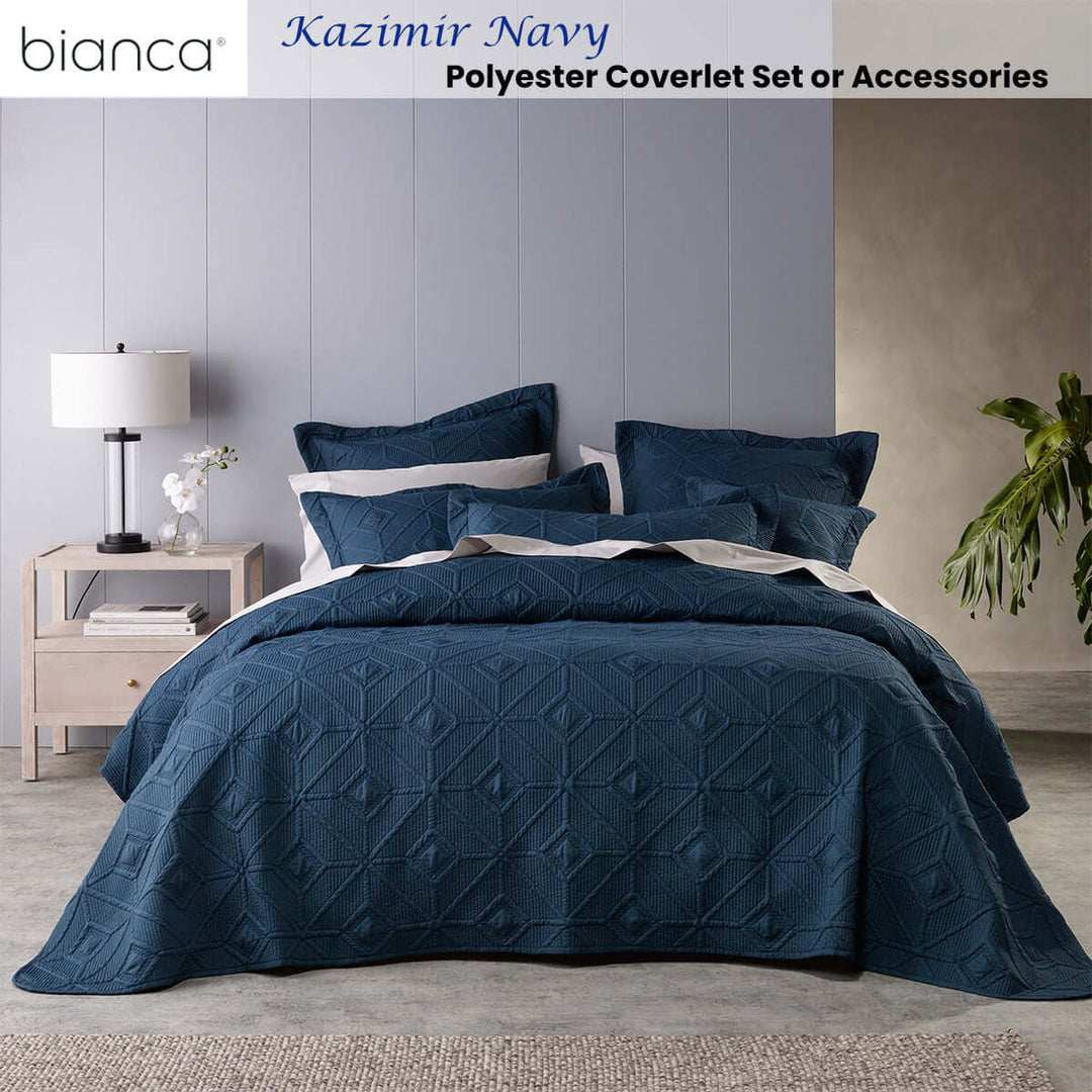 _label_, DSZ Product, feed-cond-new, feed-sl-free shipping, free-shipping, newBianca Kazimir Navy Polyester Coverlet Set Super King - Premium Home & Garden > Bedding > Mattress Protectors from Bianca ! Shop Online Buy Now at S & D's Value Store Family Business Best Customer Service_label_, DSZ Product, feed-cond-new, feed-sl-free shipping, free-shipping, new