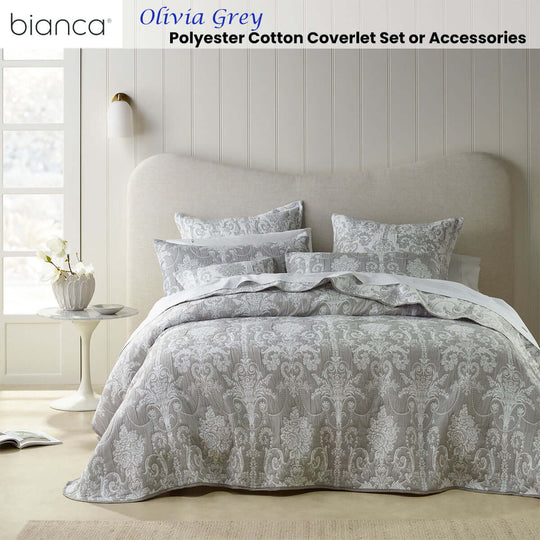 _label_, DSZ Product, feed-cond-new, feed-sl-free shipping, free-shipping, newBianca Olivia Grey Polyester Cotton Jacquard Coverlet Set Queen/King - Premium Home & Garden > Bedding > Duvet Covers from Bianca ! Shop Online Buy Now at S & D's Value Store Family Business Best Customer Service_label_, DSZ Product, feed-cond-new, feed-sl-free shipping, free-shipping, new