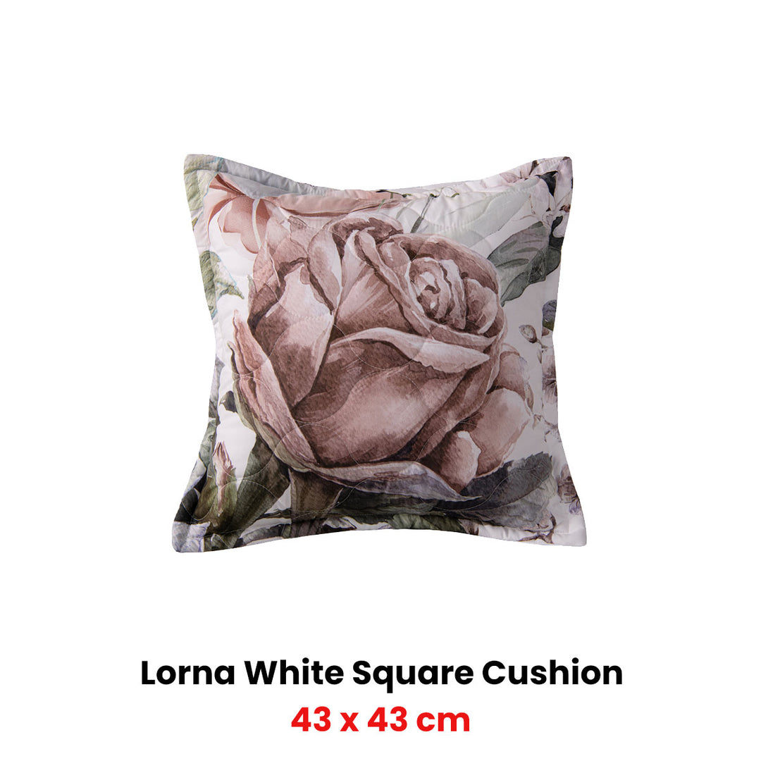 Bianca Lorna White Square Filled Cushion 43 x 43cm