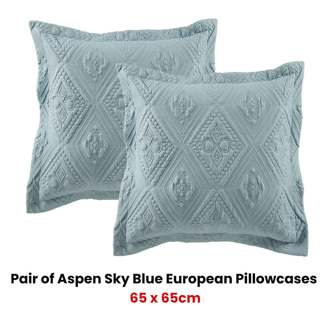 _label_, DSZ Product, feed-cond-new, feed-sl-free shipping, free-shippingBianca Pair Of Aspen Sky Blue European Pillowcases - Premium Home & Garden > Bedding > Pillows from Bianca ! Shop Online Buy Now at S & D's Value Store Family Business Best Customer Service_label_, DSZ Product, feed-cond-new, feed-sl-free shipping, free-shipping