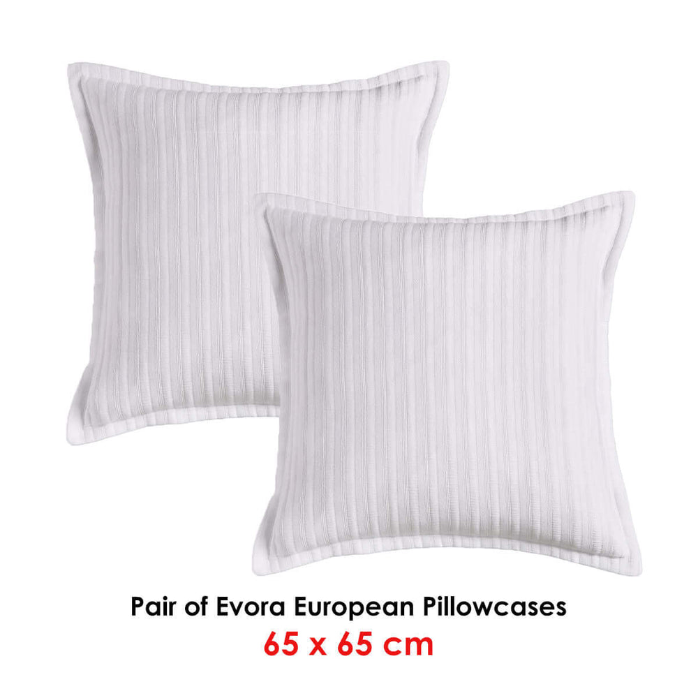 Bianca Evora White European Pillowcases 65x65 cm, affordable luxe cotton jacquard with intricate detailing, DIY home upgrade