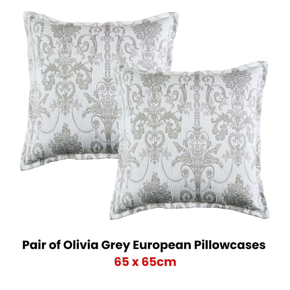 _label_, DSZ Product, feed-cond-new, feed-sl-free shipping, free-shippingBianca Pair Of Olivia Grey European Pillowcases - Premium Home & Garden > Bedding > Pillows from Bianca ! Shop Online Buy Now at S & D's Value Store Family Business Best Customer Service_label_, DSZ Product, feed-cond-new, feed-sl-free shipping, free-shipping