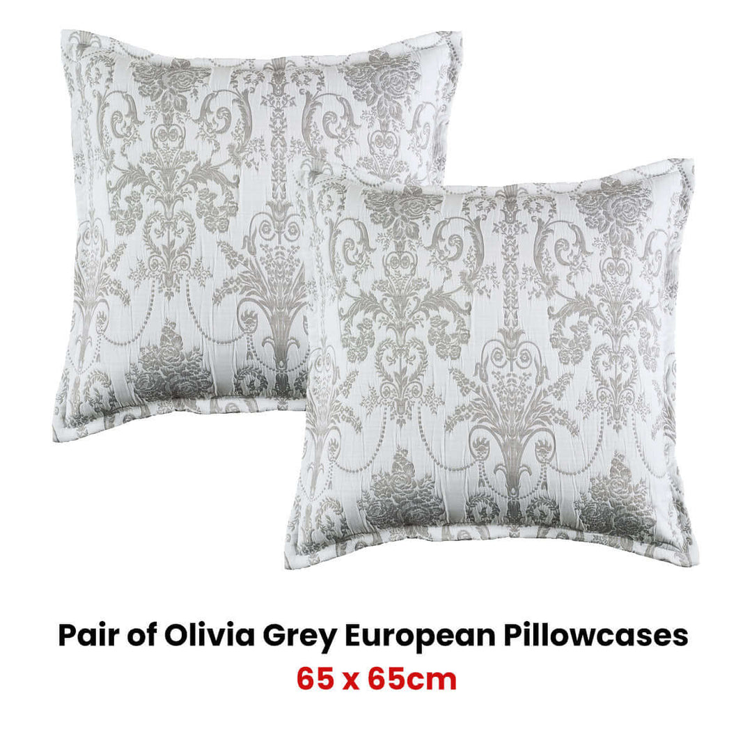 _label_, DSZ Product, feed-cond-new, feed-sl-free shipping, free-shippingBianca Pair Of Olivia Grey European Pillowcases - Premium Home & Garden > Bedding > Pillows from Bianca ! Shop Online Buy Now at S & D's Value Store Family Business Best Customer Service_label_, DSZ Product, feed-cond-new, feed-sl-free shipping, free-shipping