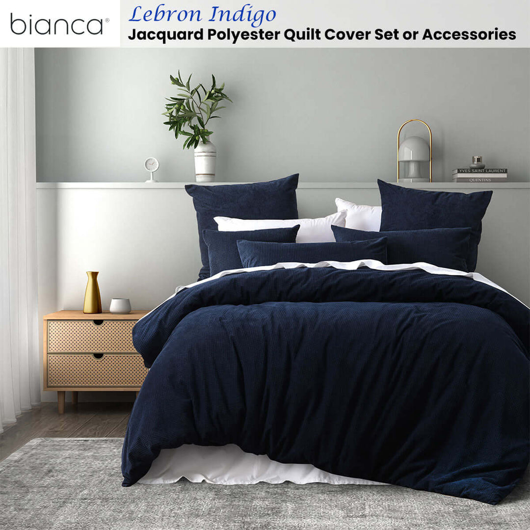 _label_, DSZ Product, feed-cond-new, feed-sl-free shipping, free-shipping, newBianca Lebron Indigo Jacquard Polyester Quilt Cover Set King - Premium Home & Garden > Bedding > Duvet Covers from Bianca ! Shop Online Buy Now at S & D's Value Store Family Business Best Customer Service_label_, DSZ Product, feed-cond-new, feed-sl-free shipping, free-shipping, new