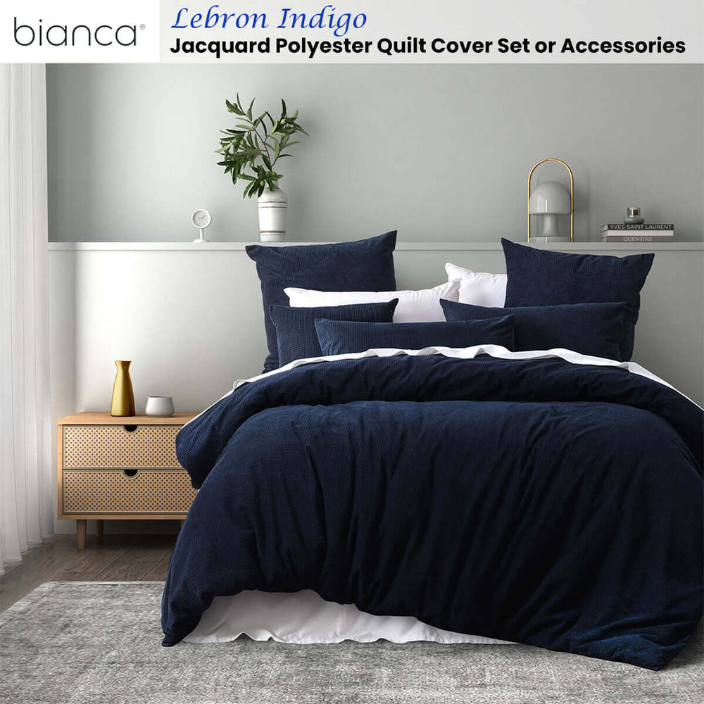 _label_, DSZ Product, feed-cond-new, feed-sl-free shipping, free-shipping, newBianca Lebron Indigo Jacquard Polyester Quilt Cover Set Queen - Premium Home & Garden > Bedding > Duvet Covers from Bianca ! Shop Online Buy Now at S & D's Value Store Family Business Best Customer Service_label_, DSZ Product, feed-cond-new, feed-sl-free shipping, free-shipping, new