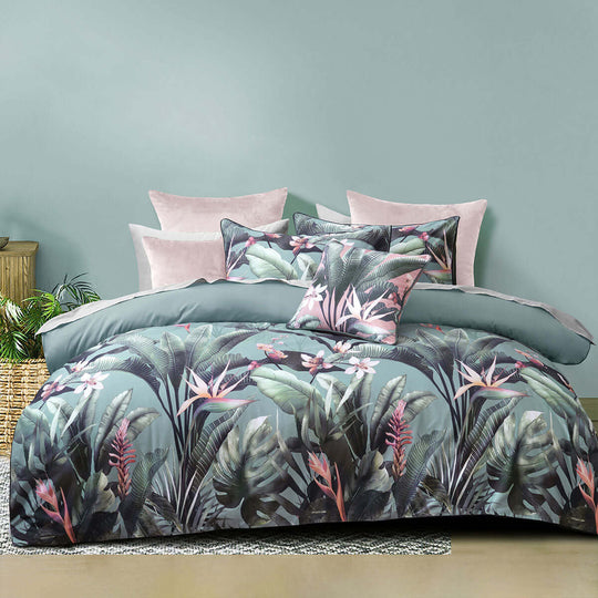 _label_, DSZ Product, feed-cond-new, feed-sl-free shipping, free-shipping, newBianca Mika Green Cotton Sateen Quilt Cover Set Queen - Premium Home & Garden > Bedding > Duvet Covers from Bianca ! Shop Online Buy Now at S & D's Value Store Family Business Best Customer Service_label_, DSZ Product, feed-cond-new, feed-sl-free shipping, free-shipping, new