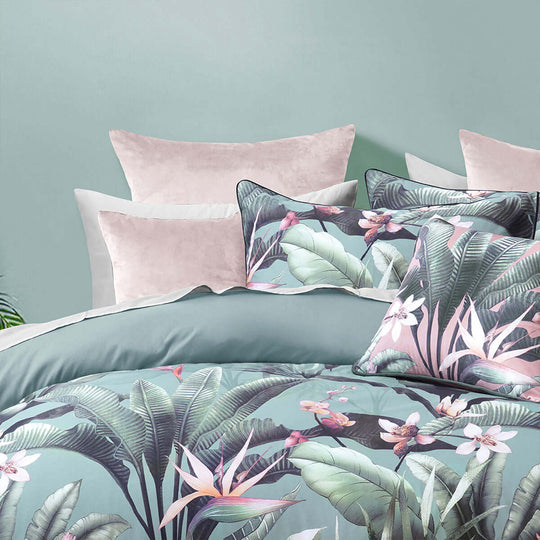 _label_, DSZ Product, feed-cond-new, feed-sl-free shipping, free-shipping, newBianca Mika Green Cotton Sateen Quilt Cover Set Queen - Premium Home & Garden > Bedding > Duvet Covers from Bianca ! Shop Online Buy Now at S & D's Value Store Family Business Best Customer Service_label_, DSZ Product, feed-cond-new, feed-sl-free shipping, free-shipping, new