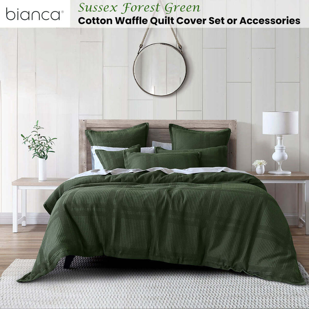 _label_, DSZ Product, feed-cond-new, feed-sl-free shipping, free-shipping, newBianca Sussex Forest Green Cotton Waffle Quilt Cover Set King - Premium Home & Garden > Bedding > Duvet Covers from Bianca ! Shop Online Buy Now at S & D's Value Store Family Business Best Customer Service_label_, DSZ Product, feed-cond-new, feed-sl-free shipping, free-shipping, new