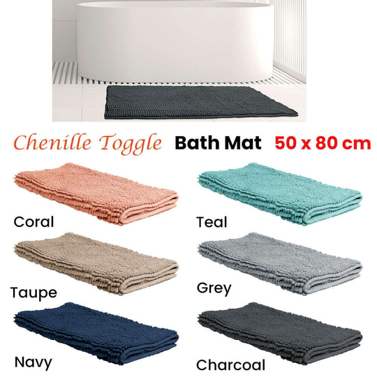 _label_, DSZ Product, feed-cond-new, feed-sl-free shipping, free-shipping, newChenille Toggle Bath Mat 50 X 80Cm Grey - Premium Home & Garden > Bathroom Accessories > Bath Mats & Rugs from DSZ ! Shop Online Buy Now at S & D's Value Store Family Business Best Customer Service_label_, DSZ Product, feed-cond-new, feed-sl-free shipping, free-shipping, new