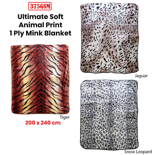 _label_, DSZ Product, feed-cond-new, feed-sl-free shipping, free-shipping375Gsm 1 Ply Animal Print Faux Mink Blanket Queen 200 X 240 Cm Snow Leopard - Premium Home & Garden > Bedding > Blankets & Throws from DSZ ! Shop Online Buy Now at S & D's Value Store Family Business Best Customer Service_label_, DSZ Product, feed-cond-new, feed-sl-free shipping, free-shipping