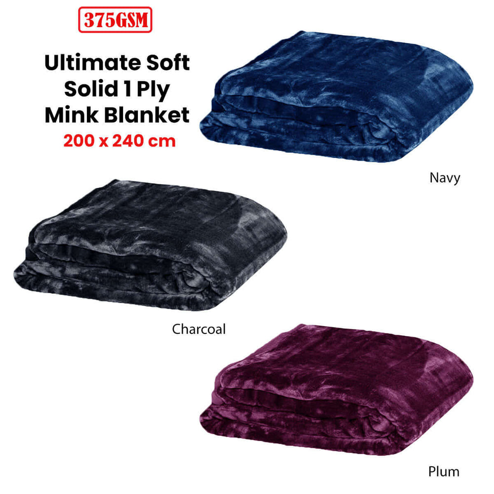 _label_, DSZ Product, feed-cond-new, feed-sl-free shipping, free-shipping375Gsm 1 Ply Solid Faux Mink Blanket Queen 200 X 240 Cm Charcoal - Premium Home & Garden > Bedding > Blankets & Throws from DSZ ! Shop Online Buy Now at S & D's Value Store Family Business Best Customer Service_label_, DSZ Product, feed-cond-new, feed-sl-free shipping, free-shipping