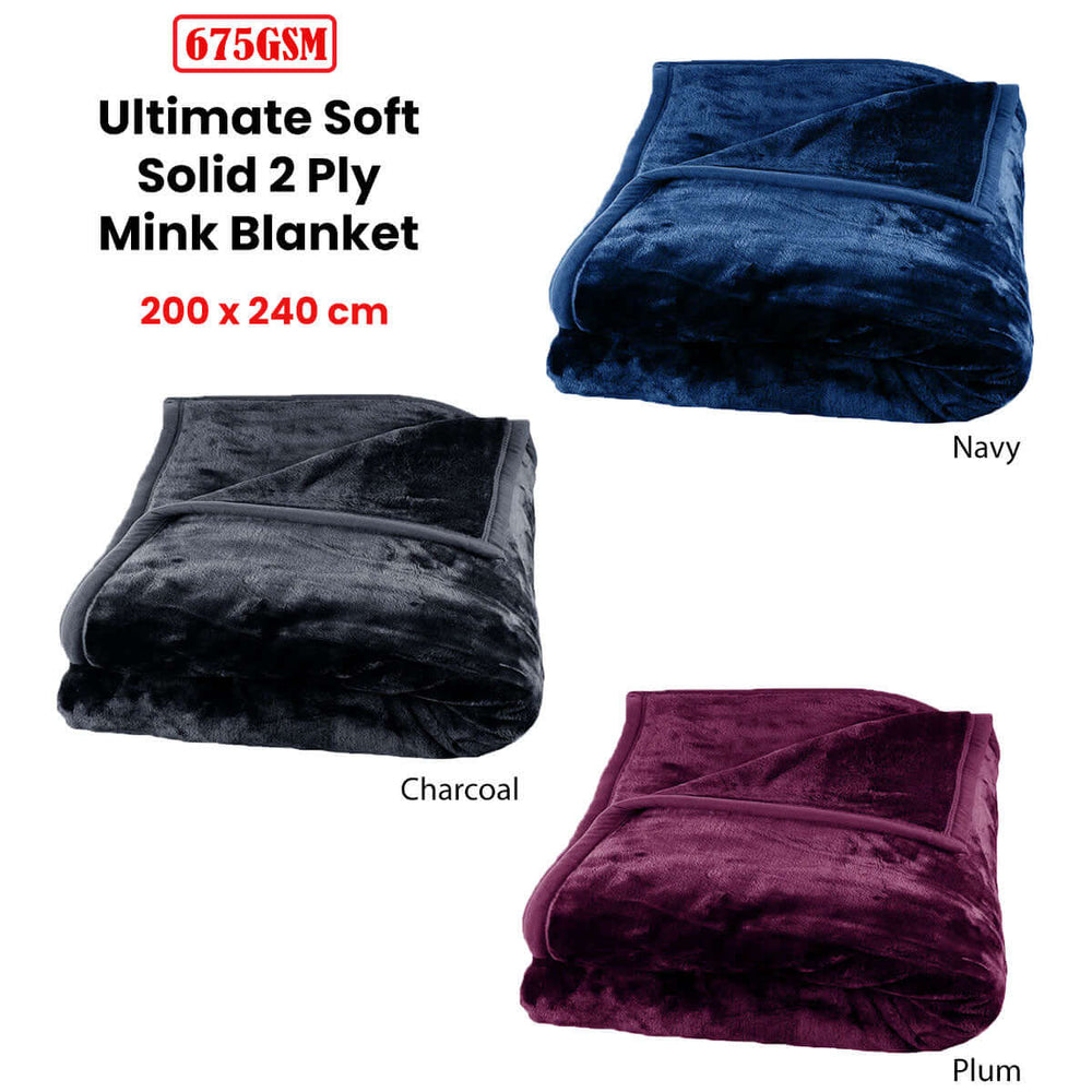 _label_, DSZ Product, feed-cond-new, feed-sl-free shipping, free-shipping675Gsm 2 Ply Solid Faux Mink Blanket Queen 200 X 240 Cm Charcoal - Premium Home & Garden > Bedding > Blankets & Throws from DSZ ! Shop Online Buy Now at S & D's Value Store Family Business Best Customer Service_label_, DSZ Product, feed-cond-new, feed-sl-free shipping, free-shipping