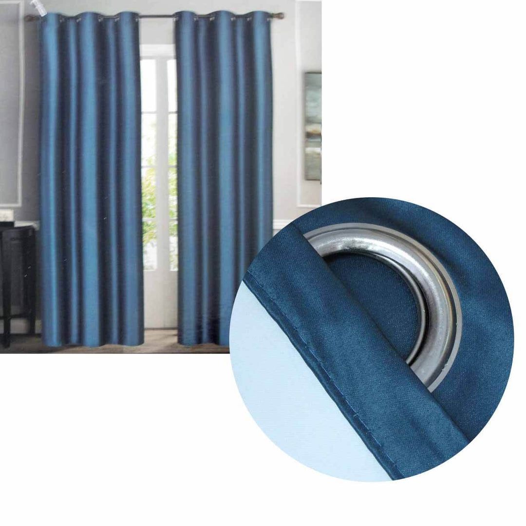 Emporio Hudson denim eyelet curtains, 137x213cm, blockout, quality fabric, affordable luxury for any DIY home.