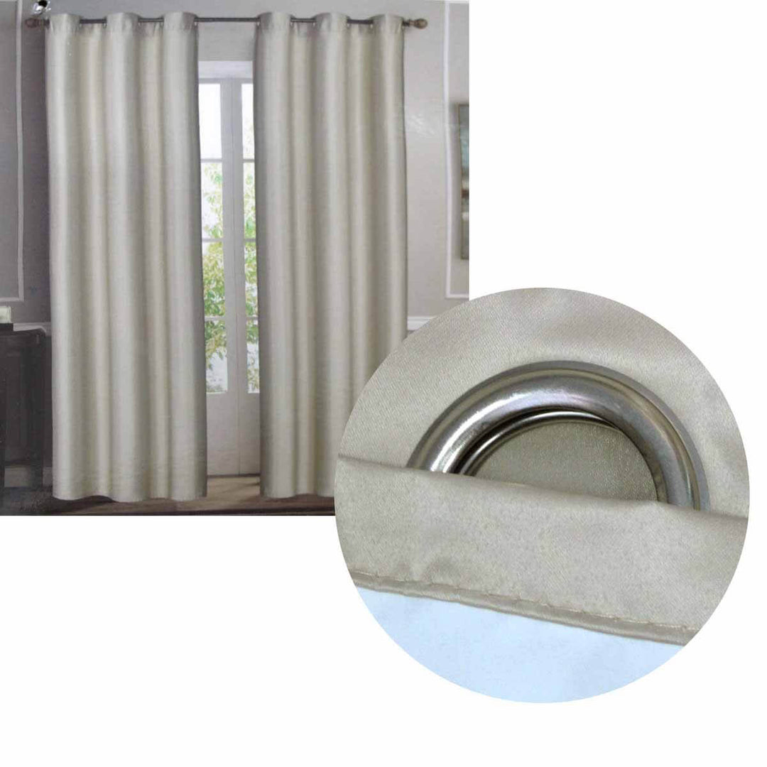 Emporio Hudson Taupe coated back blockout eyelet curtains, 137x213cm, ideal for DIY decor, quality and affordable outdoor shielding.