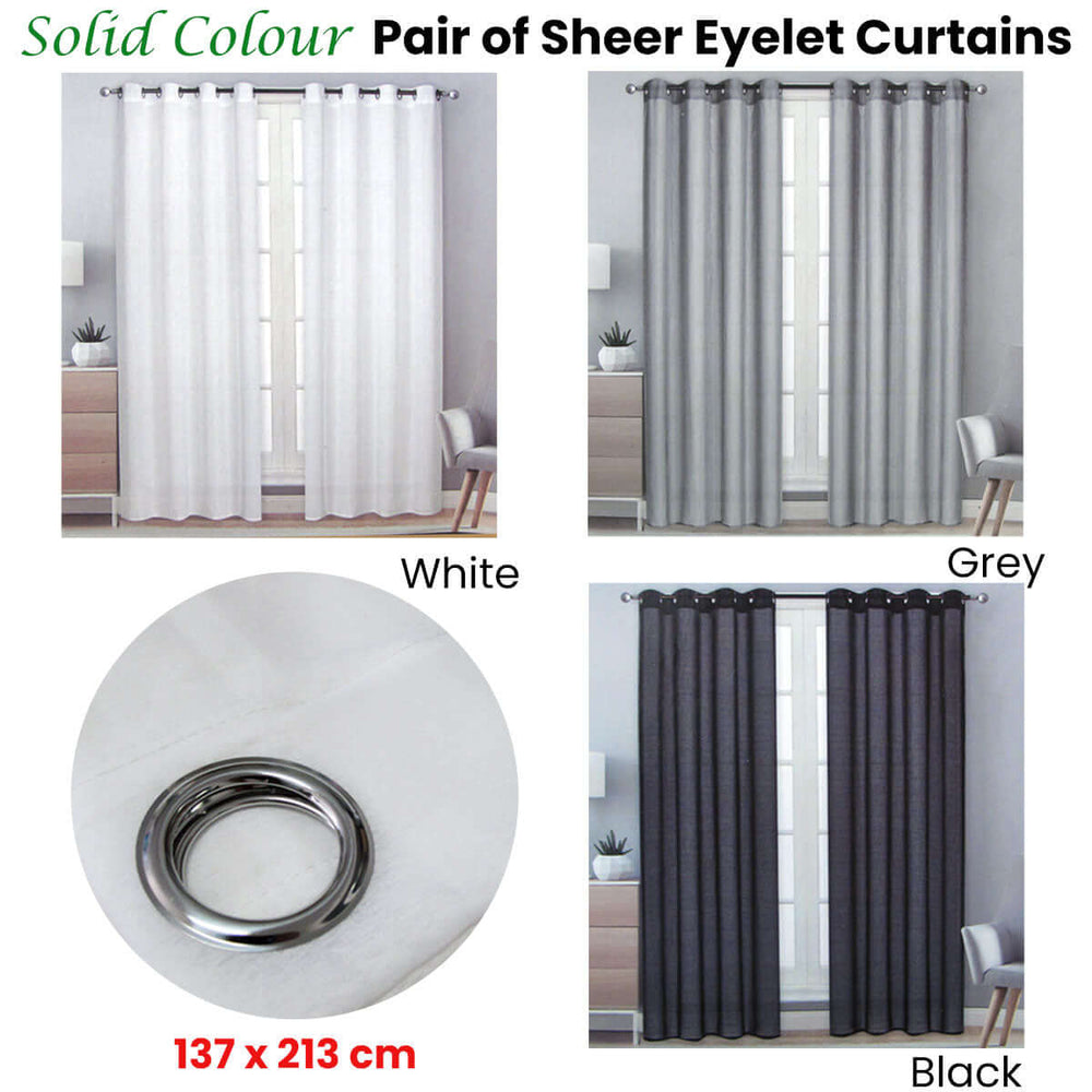 _label_, DSZ Product, feed-cond-new, feed-sl-free shipping, free-shipping, newPair Of Solid Colour Sheer Eyelet Curtains 137 X 213 Cm Black - Premium Home & Garden > Curtains > Curtains & Drapes from DSZ ! Shop Online Buy Now at S & D's Value Store Family Business Best Customer Service_label_, DSZ Product, feed-cond-new, feed-sl-free shipping, free-shipping, new