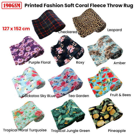 _label_, DSZ Product, feed-cond-new, feed-sl-free shipping, free-shipping190Gsm Fashion Printed Ultra Soft Coral Fleece Throw 127 X 152Cm Amber - Premium Home & Garden > Bedding > Blankets & Throws from DSZ ! Shop Online Buy Now at S & D's Value Store Family Business Best Customer Service_label_, DSZ Product, feed-cond-new, feed-sl-free shipping, free-shipping