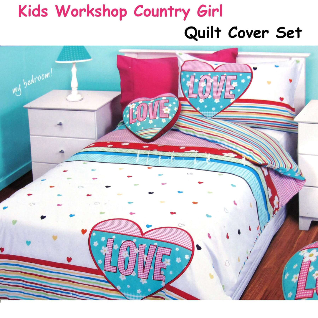 _label_, DSZ Product, feed-cond-new, feed-sl-free shipping, free-shippingKids Workshop Country Girl Quilt Cover Set Single - Premium Home & Garden > Bedding > Duvet Covers from DSZ ! Shop Online Buy Now at S & D's Value Store Family Business Best Customer Service_label_, DSZ Product, feed-cond-new, feed-sl-free shipping, free-shipping