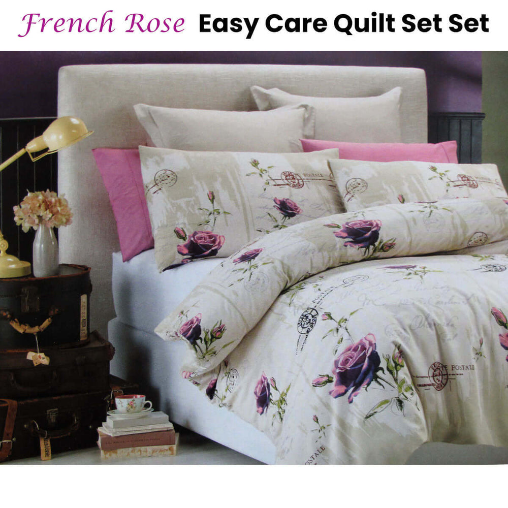 _label_, DSZ Product, feed-cond-new, feed-sl-free shipping, free-shippingBelmondo French Rose Easy Care Quilt Cover Set King - Premium Home & Garden > Bedding > Duvet Covers from Belmondo ! Shop Online Buy Now at S & D's Value Store Family Business Best Customer Service_label_, DSZ Product, feed-cond-new, feed-sl-free shipping, free-shipping