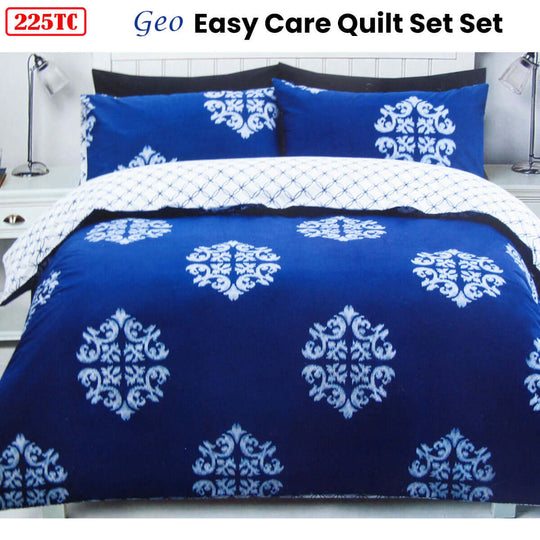 _label_, DSZ Product, feed-cond-new, feed-sl-free shipping, free-shipping225Tc Geo Damask Cotton Rich Easy Care Quilt Cover Set King - Premium Home & Garden > Bedding > Bed Sheets from DSZ ! Shop Online Buy Now at S & D's Value Store Family Business Best Customer Service_label_, DSZ Product, feed-cond-new, feed-sl-free shipping, free-shipping