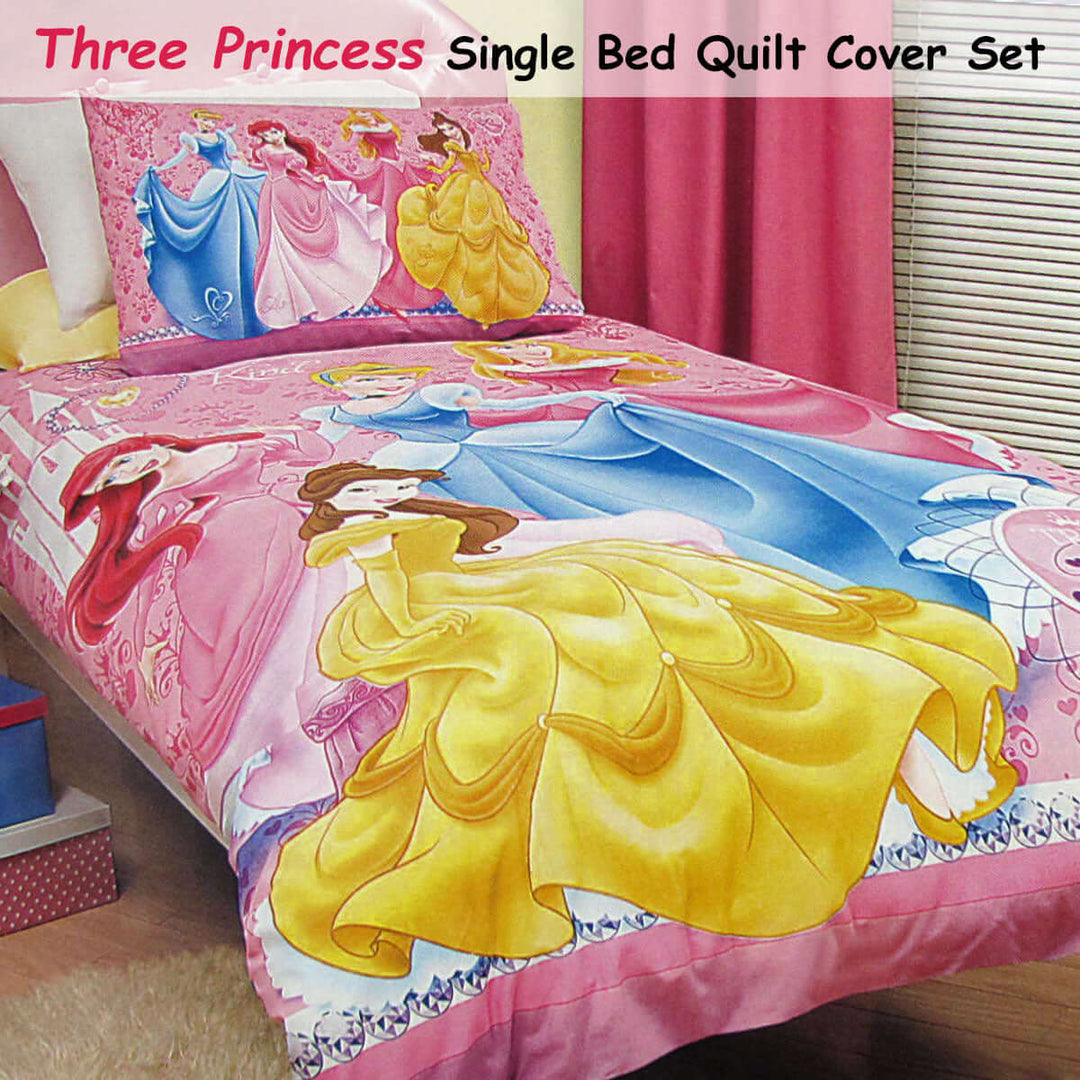 _label_, DSZ Product, feed-cond-new, feed-sl-free shipping, free-shippingCaprice Disney Three Princesses Licensed Quilt Cover Set Single - Premium Home & Garden > Bedding > Duvet Covers from Caprice ! Shop Online Buy Now at S & D's Value Store Family Business Best Customer Service_label_, DSZ Product, feed-cond-new, feed-sl-free shipping, free-shipping