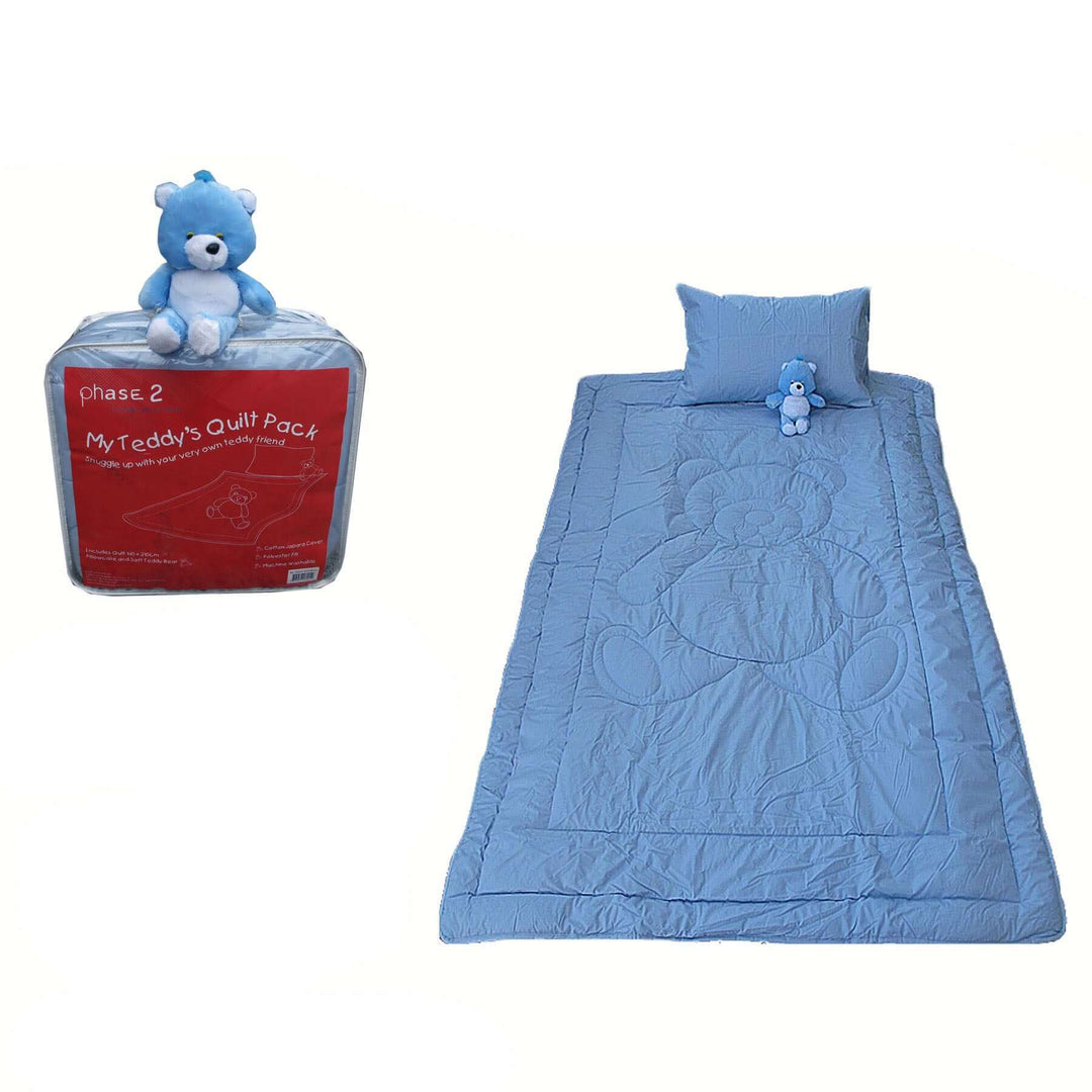 _label_, DSZ Product, feed-cond-new, feed-sl-free shipping, free-shippingPhase 2 My Teddy'S Quilt / Comforter Set With Toy Blue Single - Premium Home & Garden > Bedding > Duvet Covers from DSZ ! Shop Online Buy Now at S & D's Value Store Family Business Best Customer Service_label_, DSZ Product, feed-cond-new, feed-sl-free shipping, free-shipping