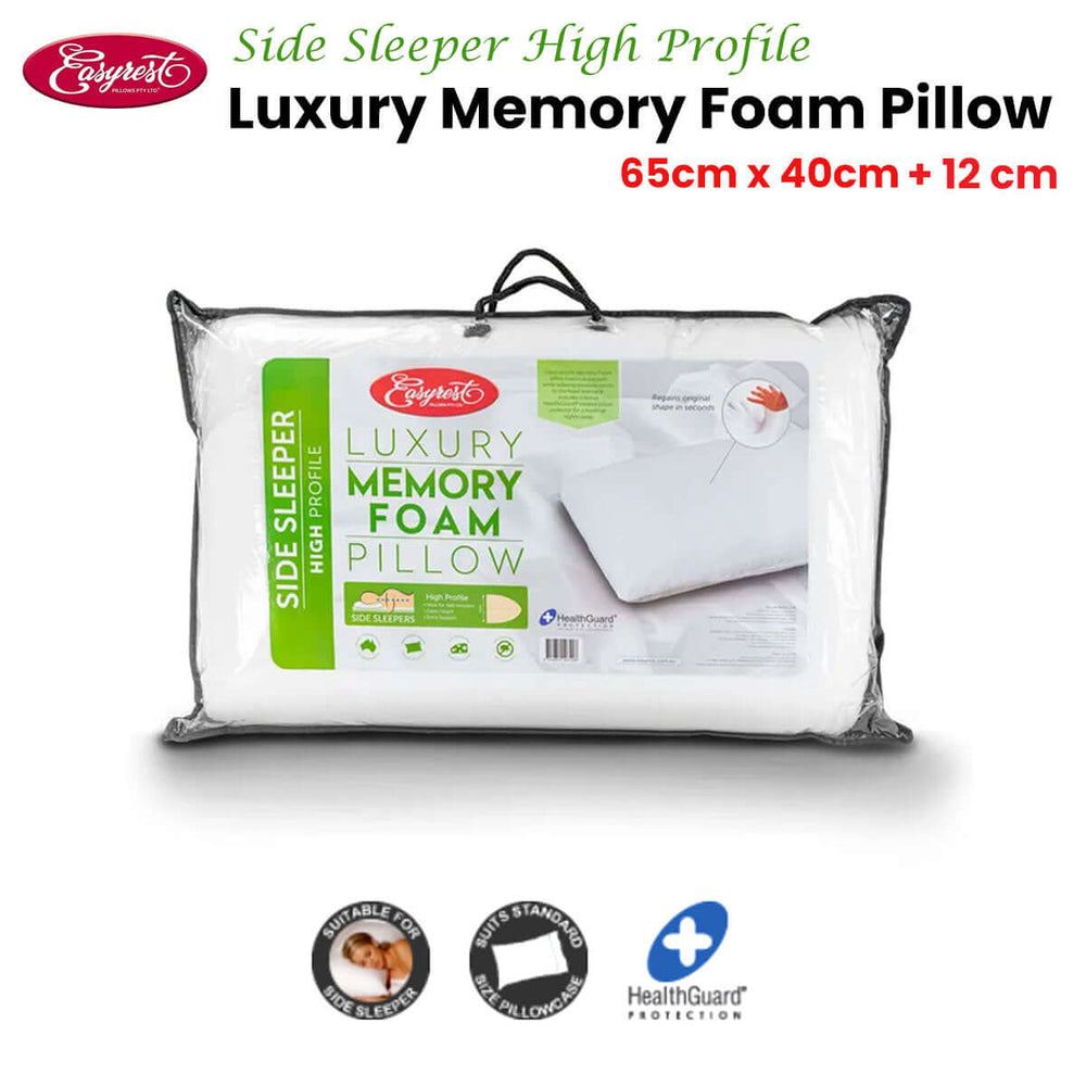 _label_, DSZ Product, feed-cond-new, feed-sl-free shipping, free-shippingEasyrest Side Sleeper High Profile Luxury Memory Foam Pillow 65 X 40 + 12Cm Bonus Removable Cover - Premium Home & Garden > Bedding > Pillows from Easyrest ! Shop Online Buy Now at S & D's Value Store Family Business Best Customer Service_label_, DSZ Product, feed-cond-new, feed-sl-free shipping, free-shipping