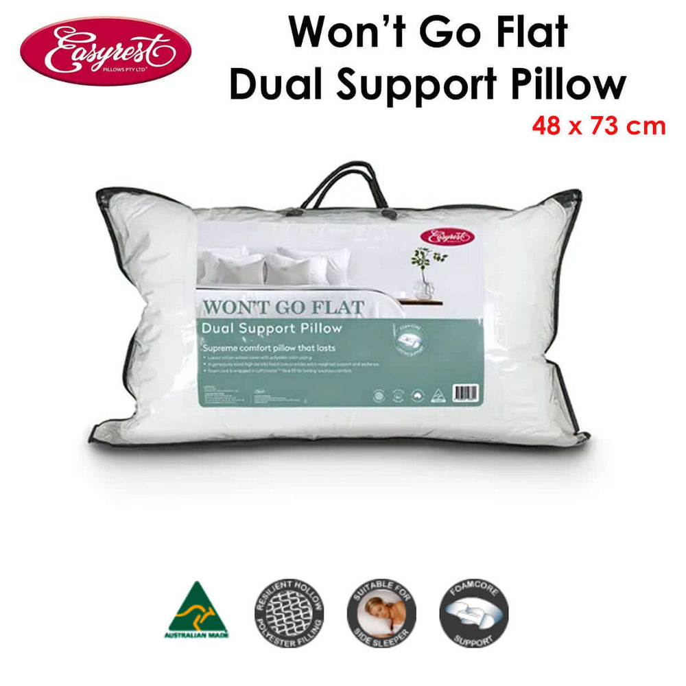 _label_, DSZ Product, feed-cond-new, feed-sl-free shipping, free-shippingEasyrest Won'T Go Flat Dual Support Standard Pillow 48 X 73 Cm - Premium Home & Garden > Bedding > Pillows from Easyrest ! Shop Online Buy Now at S & D's Value Store Family Business Best Customer Service_label_, DSZ Product, feed-cond-new, feed-sl-free shipping, free-shipping