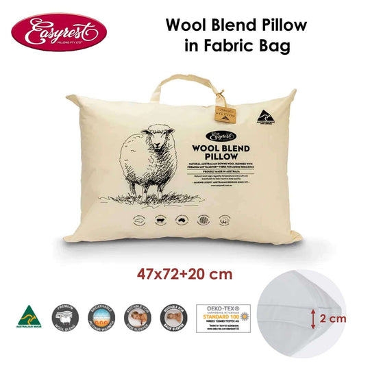 _label_, DSZ Product, feed-cond-new, feed-sl-free shipping, free-shippingEasyrest Wool Blend Standard Pillow In Fabric Bag 47 X 72 + 20 Cm - Premium Home & Garden > Bedding > Pillows from Easyrest ! Shop Online Buy Now at S & D's Value Store Family Business Best Customer Service_label_, DSZ Product, feed-cond-new, feed-sl-free shipping, free-shipping