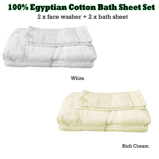 _label_, DSZ Product, feed-cond-new, feed-sl-free shipping, free-shippingPack Of 4 - Egyptian Cotton Extra Large Bath Sheets And Face Washers Set White - Premium Home & Garden > Bedding > Bed Sheets from DSZ ! Shop Online Buy Now at S & D's Value Store Family Business Best Customer Service_label_, DSZ Product, feed-cond-new, feed-sl-free shipping, free-shipping