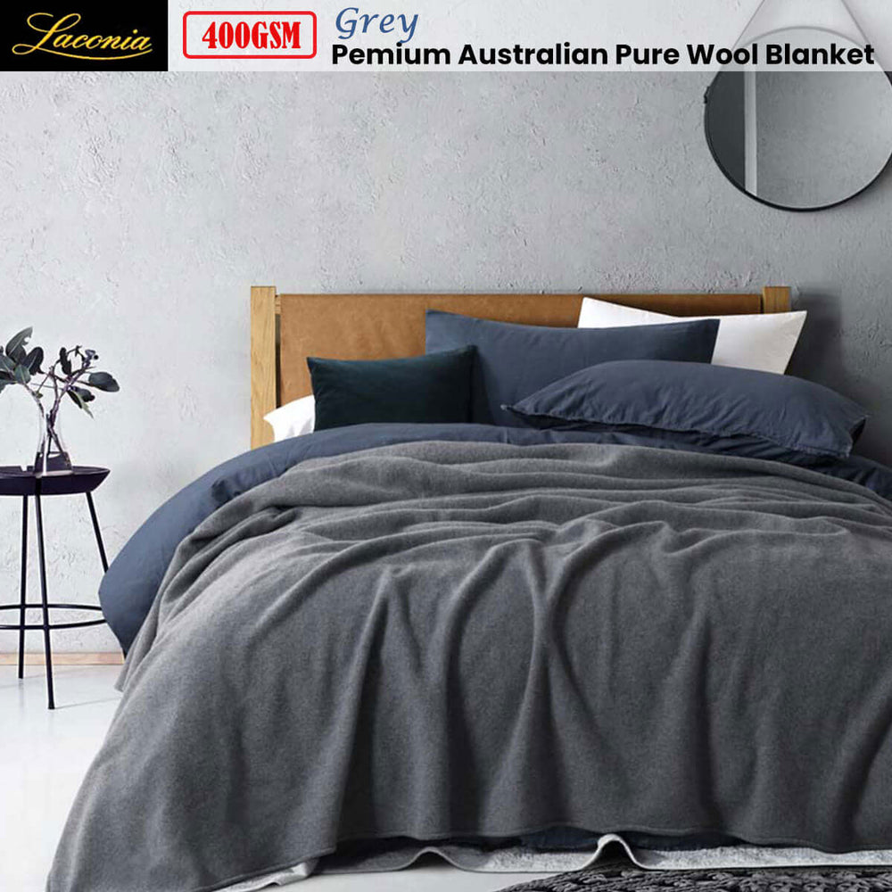 _label_, DSZ Product, feed-cond-new, feed-sl-free shipping, free-shipping, newLaconia 400Gsm Premium Australian Pure Wool Blanket Grey King - Premium Home & Garden > Bedding > Blankets & Throws from Laconia ! Shop Online Buy Now at S & D's Value Store Family Business Best Customer Service_label_, DSZ Product, feed-cond-new, feed-sl-free shipping, free-shipping, new