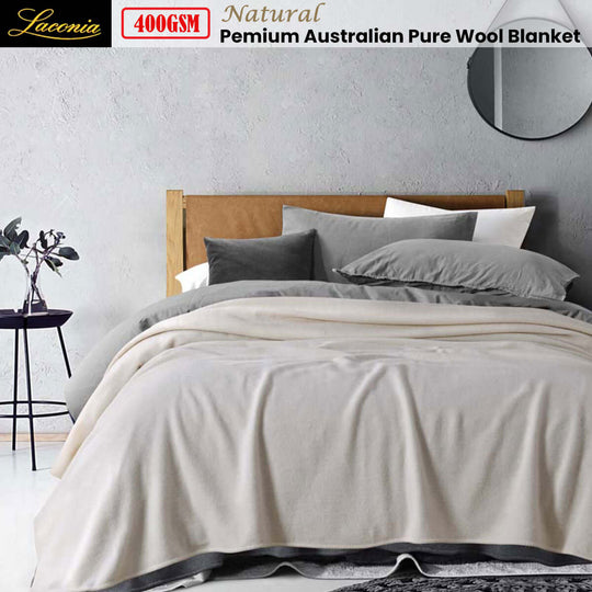 _label_, DSZ Product, feed-cond-new, feed-sl-free shipping, free-shipping, newLaconia 400Gsm Premium Australian Pure Wool Blanket Natural King - Premium Home & Garden > Bedding > Blankets & Throws from Laconia ! Shop Online Buy Now at S & D's Value Store Family Business Best Customer Service_label_, DSZ Product, feed-cond-new, feed-sl-free shipping, free-shipping, new