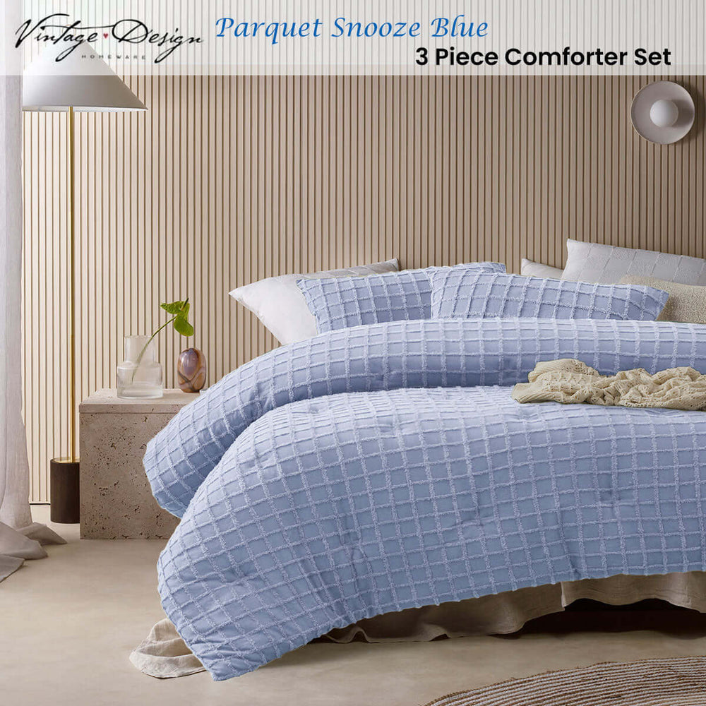 _label_, DSZ Product, feed-cond-new, feed-sl-free shipping, free-shipping, newVintage Design Homewares 3 Pcs Parquet Snooze Blue Comforter Set King - Premium Home & Garden > Bedding > Quilts & Duvets from Vintage Design Homewares ! Shop Online Buy Now at S & D's Value Store Family Business Best Customer Service_label_, DSZ Product, feed-cond-new, feed-sl-free shipping, free-shipping, new