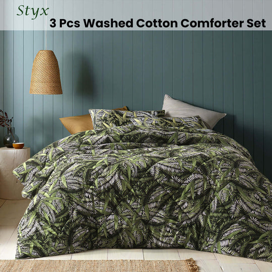 _label_, DSZ Product, feed-cond-new, feed-sl-free shipping, free-shipping, newAccessorize Styx Washed Cotton Printed 3 Piece Comforter Set King - Premium Home & Garden > Bedding > Bed Sheets from Accessorize ! Shop Online Buy Now at S & D's Value Store Family Business Best Customer Service_label_, DSZ Product, feed-cond-new, feed-sl-free shipping, free-shipping, new