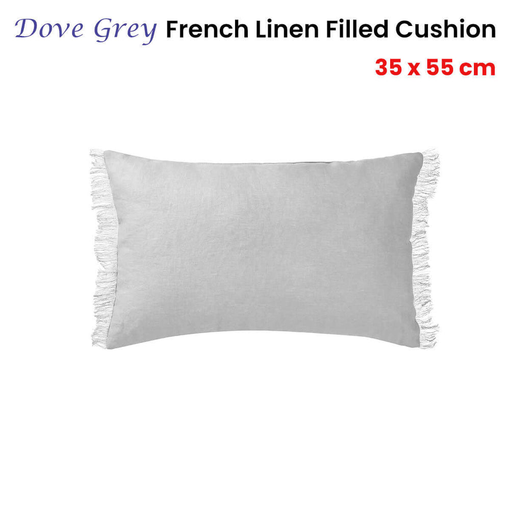 _label_, DSZ Product, feed-cond-new, feed-sl-free shipping, free-shipping, newVintage Design Homewares Dove Grey French Linen Filled Cushion Oblong - 35Cm X 55Cm - Premium Home & Garden > Decor > Cushions & Throws from Vintage Design Homewares ! Shop Online Buy Now at S & D's Value Store Family Business Best Customer Service_label_, DSZ Product, feed-cond-new, feed-sl-free shipping, free-shipping, new