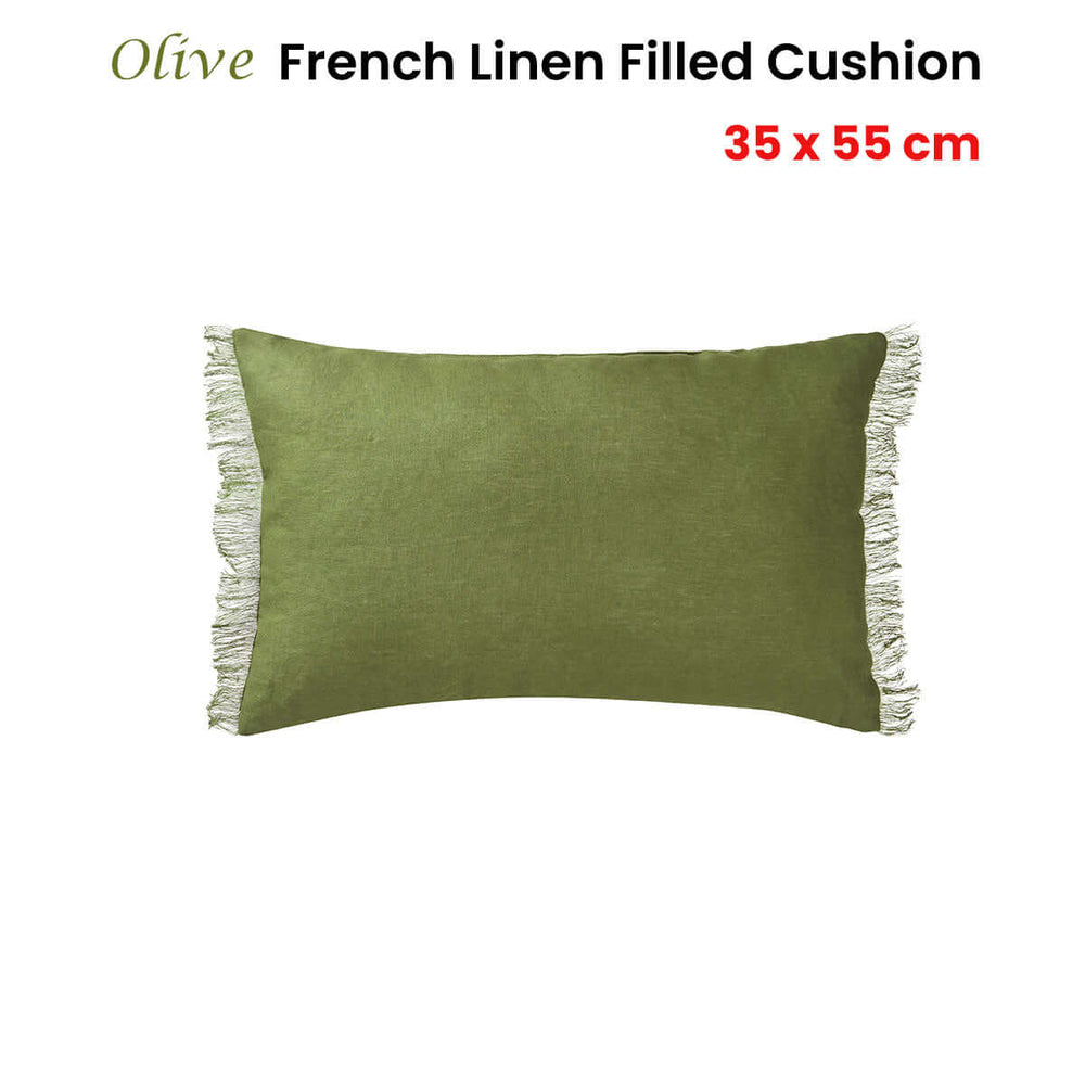 _label_, DSZ Product, feed-cond-new, feed-sl-free shipping, free-shipping, newVintage Design Homewares Olive French Linen Filled Cushion Oblong - 35Cm X 55Cm - Premium Home & Garden > Decor > Cushions & Throws from Vintage Design Homewares ! Shop Online Buy Now at S & D's Value Store Family Business Best Customer Service_label_, DSZ Product, feed-cond-new, feed-sl-free shipping, free-shipping, new