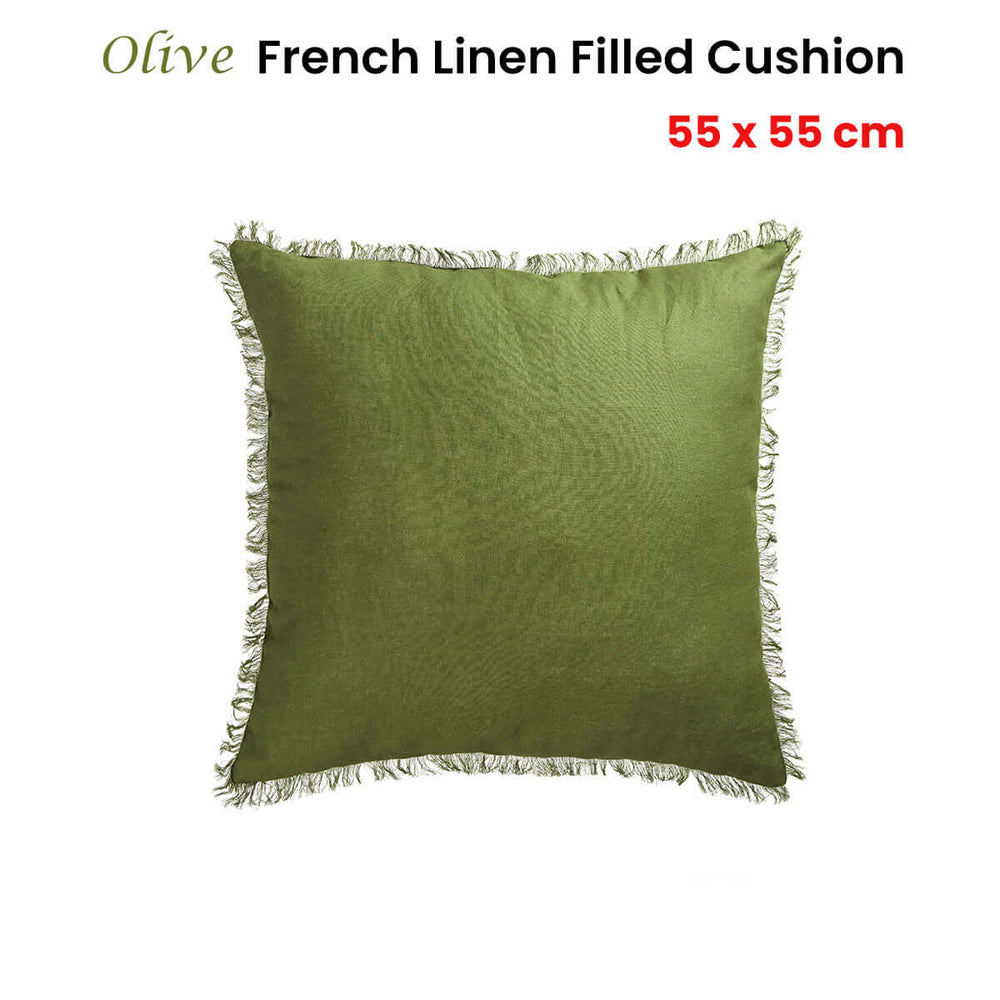 _label_, DSZ Product, feed-cond-new, feed-sl-free shipping, free-shipping, newVintage Design Homewares Olive French Linen Filled Cushion Square - 55Cm X 55Cm - Premium Home & Garden > Decor > Cushions & Throws from Vintage Design Homewares ! Shop Online Buy Now at S & D's Value Store Family Business Best Customer Service_label_, DSZ Product, feed-cond-new, feed-sl-free shipping, free-shipping, new