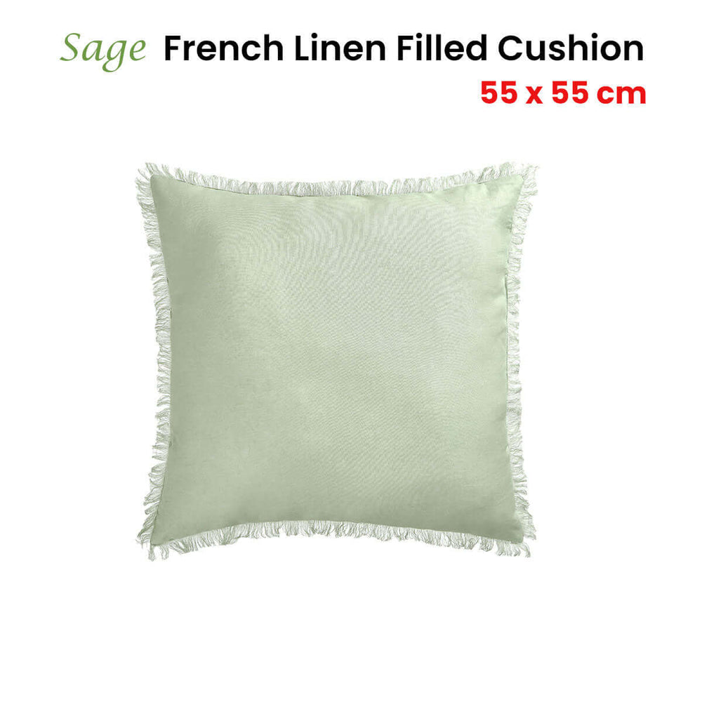 _label_, DSZ Product, feed-cond-new, feed-sl-free shipping, free-shipping, newVintage Design Homewares Sage French Linen Filled Cushion Square - 55Cm X 55Cm - Premium Home & Garden > Decor > Cushions & Throws from Vintage Design Homewares ! Shop Online Buy Now at S & D's Value Store Family Business Best Customer Service_label_, DSZ Product, feed-cond-new, feed-sl-free shipping, free-shipping, new