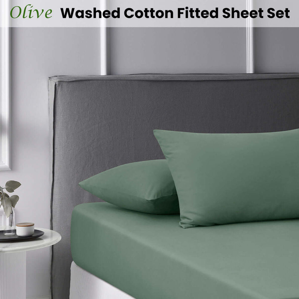 _label_, DSZ Product, feed-cond-new, feed-sl-free shipping, free-shippingAccessorize Olive Washed Cotton Fitted Sheet Set King - Premium Home & Garden > Bedding > Bed Sheets from Accessorize ! Shop Online Buy Now at S & D's Value Store Family Business Best Customer Service_label_, DSZ Product, feed-cond-new, feed-sl-free shipping, free-shipping