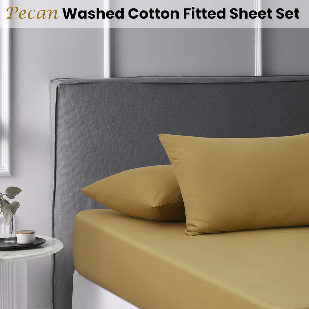 _label_, DSZ Product, feed-cond-new, feed-sl-free shipping, free-shippingAccessorize Pecan Washed Cotton Fitted Sheet Set Double - Premium Home & Garden > Bedding > Bed Sheets from Accessorize ! Shop Online Buy Now at S & D's Value Store Family Business Best Customer Service_label_, DSZ Product, feed-cond-new, feed-sl-free shipping, free-shipping