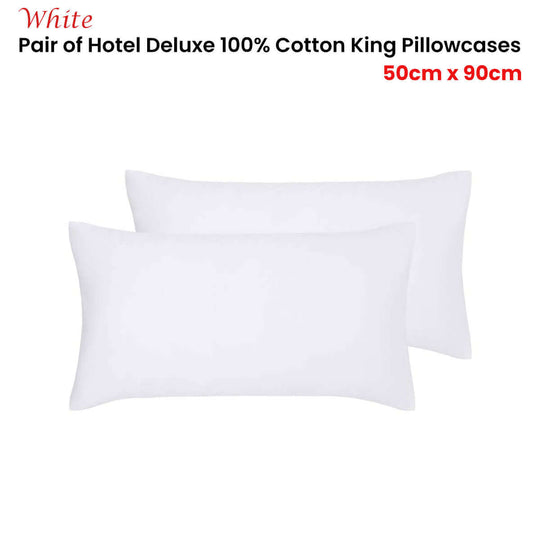 _label_, DSZ Product, feed-cond-new, feed-sl-free shipping, free-shippingAccessorize Pair Of White Hotel Deluxe Cotton King Pillowcases 50Cm X 90Cm - Premium Home & Garden > Bedding > Pillows from Accessorize ! Shop Online Buy Now at S & D's Value Store Family Business Best Customer Service_label_, DSZ Product, feed-cond-new, feed-sl-free shipping, free-shipping