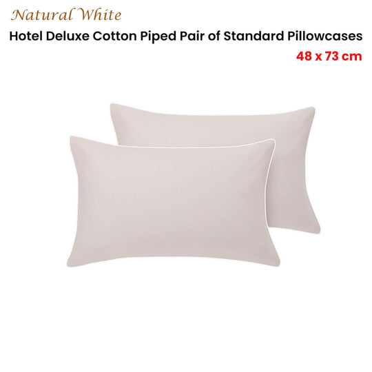 _label_, DSZ Product, feed-cond-new, feed-sl-free shipping, free-shippingAccessorize Pair Of  White/Natural Piped Hotel Deluxe Cotton Standard Pillowcases - Premium Home & Garden > Bedding > Bed Sheets from Accessorize ! Shop Online Buy Now at S & D's Value Store Family Business Best Customer Service_label_, DSZ Product, feed-cond-new, feed-sl-free shipping, free-shipping