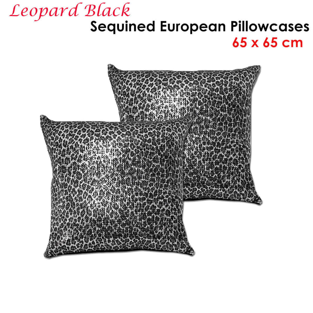 _label_, DSZ Product, feed-cond-new, feed-sl-free shipping, free-shippingAccessorize Pair Of Leopard Black Sequined European Pillowcases - Premium Home & Garden > Bedding > Pillowcases from Accessorize ! Shop Online Buy Now at S & D's Value Store Family Business Best Customer Service_label_, DSZ Product, feed-cond-new, feed-sl-free shipping, free-shipping