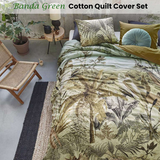 _label_, DSZ Product, feed-cond-new, feed-sl-free shipping, free-shipping, newBedding House Banda Green Cotton Quilt Cover Set King - Premium Home & Garden > Bedding > Duvet Covers from Bedding House ! Shop Online Buy Now at S & D's Value Store Family Business Best Customer Service_label_, DSZ Product, feed-cond-new, feed-sl-free shipping, free-shipping, new