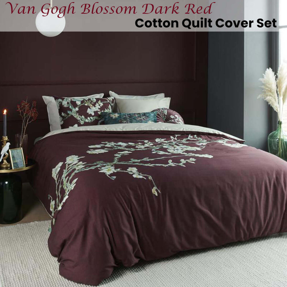 _label_, DSZ Product, feed-cond-new, feed-sl-free shipping, free-shipping, newBedding House Van Gogh Blossom Dark Red Cotton Quilt Cover Set King - Premium Home & Garden > Bedding > Duvet Covers from Bedding House ! Shop Online Buy Now at S & D's Value Store Family Business Best Customer Service_label_, DSZ Product, feed-cond-new, feed-sl-free shipping, free-shipping, new