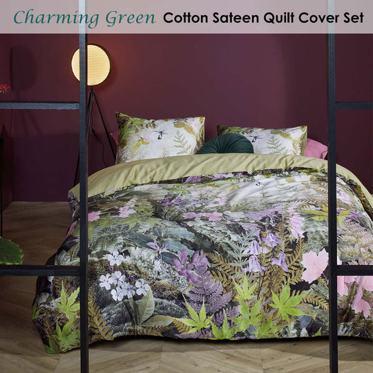 _label_, DSZ Product, feed-cond-new, feed-sl-free shipping, free-shipping, newBedding House Charming Green Cotton Sateen Quilt Cover Set King - Premium Home & Garden > Bedding > Duvet Covers from Bedding House ! Shop Online Buy Now at S & D's Value Store Family Business Best Customer Service_label_, DSZ Product, feed-cond-new, feed-sl-free shipping, free-shipping, new