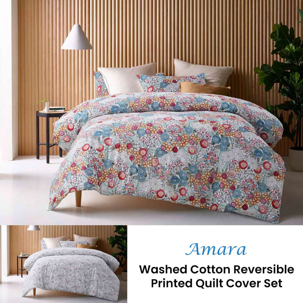 _label_, DSZ Product, feed-cond-new, feed-sl-free shipping, free-shippingAccessorize Amara Washed Cotton Printed Reversible Quilt Cover Set King - Premium Home & Garden > Bedding > Bed Sheets from Accessorize ! Shop Online Buy Now at S & D's Value Store Family Business Best Customer Service_label_, DSZ Product, feed-cond-new, feed-sl-free shipping, free-shipping