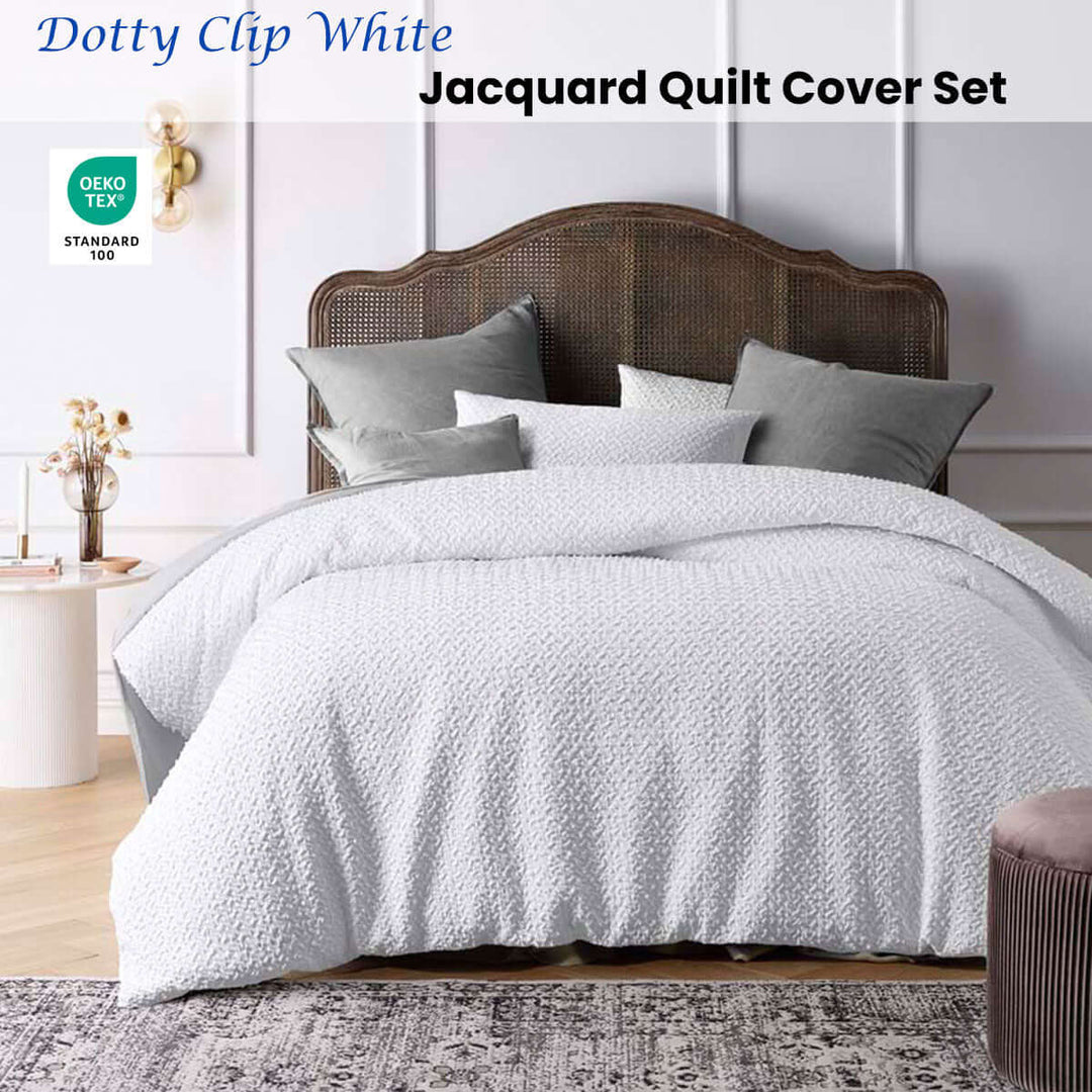 _label_, DSZ Product, feed-cond-new, feed-sl-free shipping, free-shippingAccessorize Dotty Clip White Jacquard Quilt Cover Set King - Premium Home & Garden > Bedding > Duvet Covers from Accessorize ! Shop Online Buy Now at S & D's Value Store Family Business Best Customer Service_label_, DSZ Product, feed-cond-new, feed-sl-free shipping, free-shipping