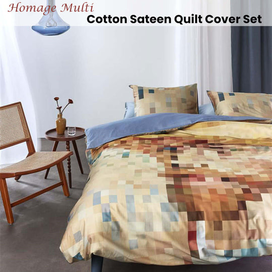 _label_, DSZ Product, feed-cond-new, feed-sl-free shipping, free-shipping, newBedding House Homage Multi Cotton Sateen Quilt Cover Set Queen - Premium Home & Garden > Bedding > Duvet Covers from Bedding House ! Shop Online Buy Now at S & D's Value Store Family Business Best Customer Service_label_, DSZ Product, feed-cond-new, feed-sl-free shipping, free-shipping, new