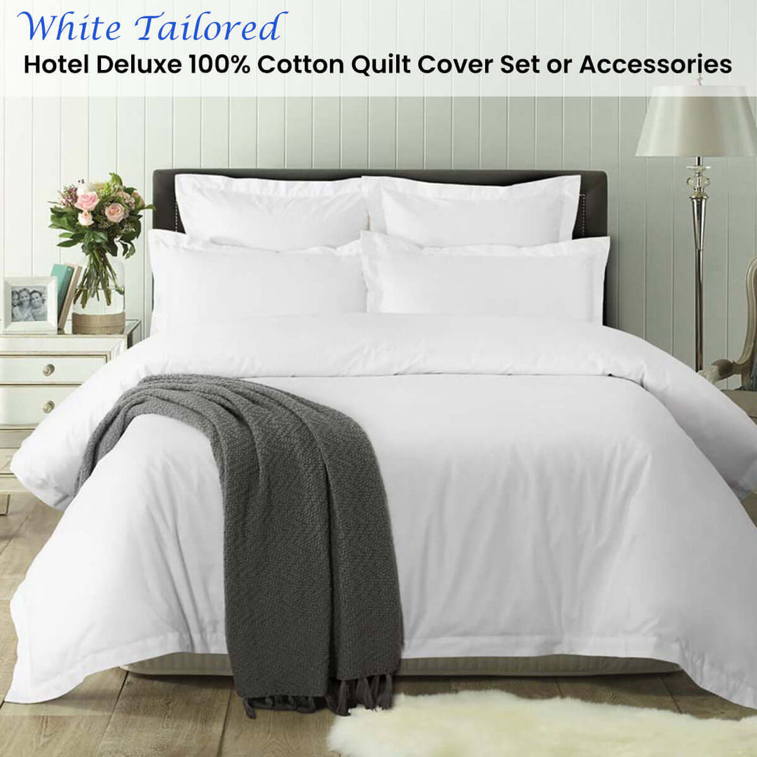 _label_, DSZ Product, feed-cond-new, feed-sl-free shipping, free-shippingAccessorize White Tailored Hotel Deluxe Cotton Quilt Cover Set King - Premium Home & Garden > Bedding > Bed Sheets from Accessorize ! Shop Online Buy Now at S & D's Value Store Family Business Best Customer Service_label_, DSZ Product, feed-cond-new, feed-sl-free shipping, free-shipping