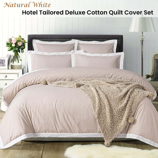 _label_, DSZ Product, feed-cond-new, feed-sl-free shipping, free-shippingAccessorize White/Natural Tailored Hotel Deluxe Cotton Quilt Cover Set King - Premium Home & Garden > Bedding > Bed Sheets from Accessorize ! Shop Online Buy Now at S & D's Value Store Family Business Best Customer Service_label_, DSZ Product, feed-cond-new, feed-sl-free shipping, free-shipping